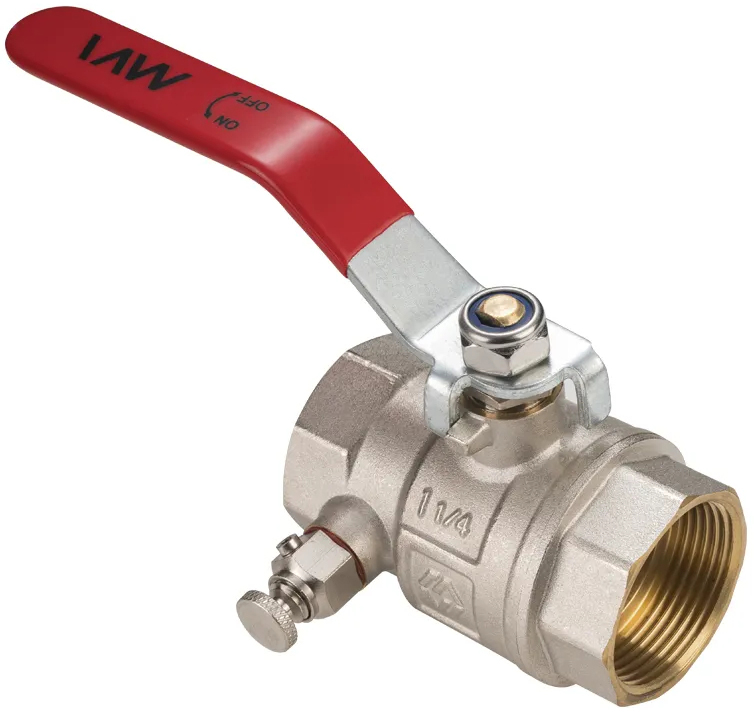 Кран шаровый ду 32 латунный с дренажём и воздухоотводчиком, PN 25 MVI ...