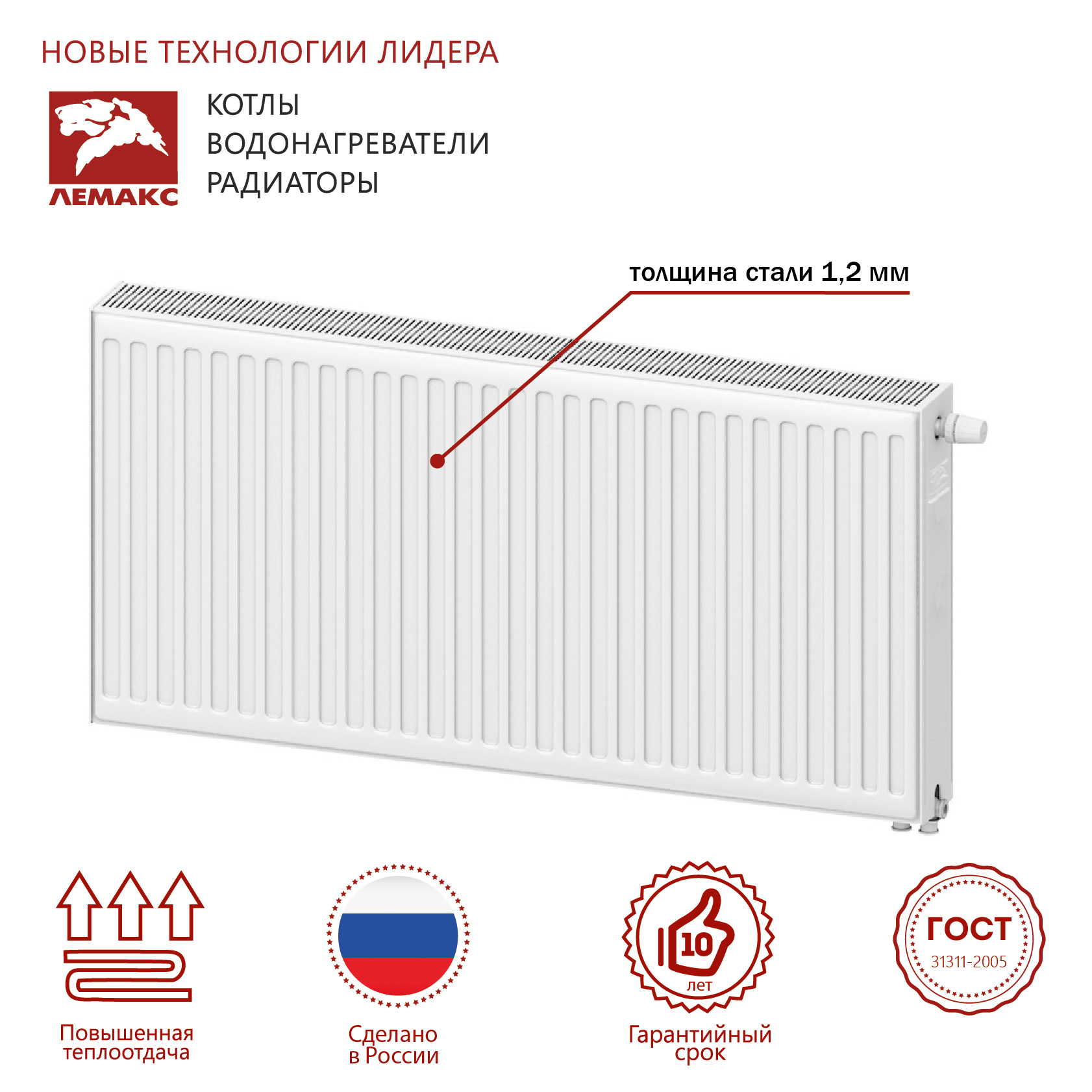 LEMAX Панельный радиатор Premium VC 20х500х700 (1018 Вт) universal